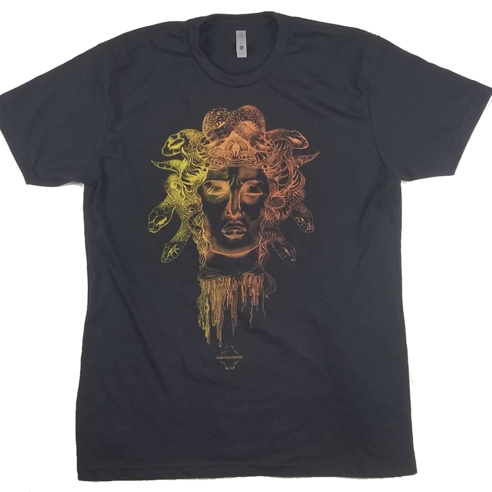 Original, Medusa Graphic on black T-Shirt. Handmade.